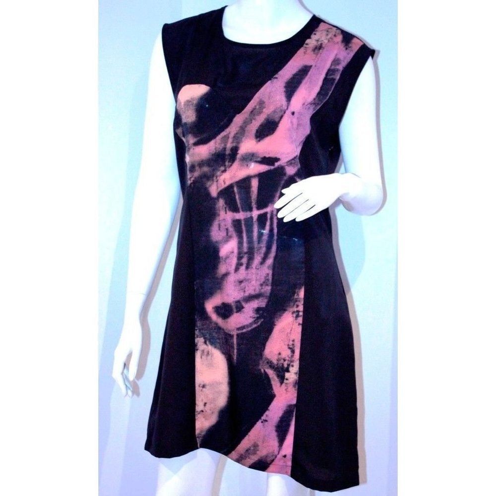 $120 EIGHT SIXTY Back ZIP Abstract DRESS Straight  ( L )